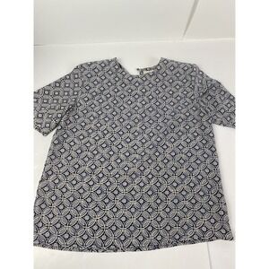 Vintage Worthington Women‎ Blouse Short Sleeve Sz Large Made in USA